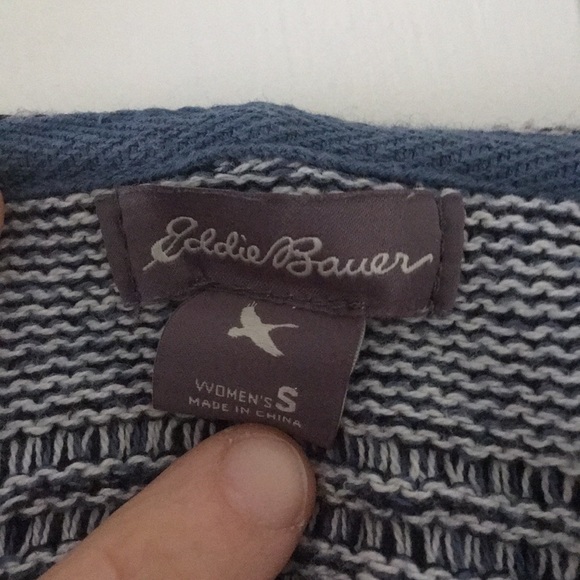 Eddie Bauer Blue Striped Hoodie Women's Small - Picture 4 of 4